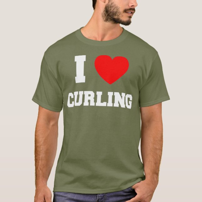 I Kärlek Curling T Shirt (Framsida)
