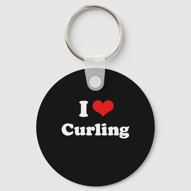 I Kärlek Curling Tshirt Nyckelring (Framsida)
