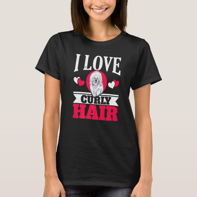 I Kärlek Curly Hair Bichon Frise Hund Puppy Tass K T Shirt (Framsida)