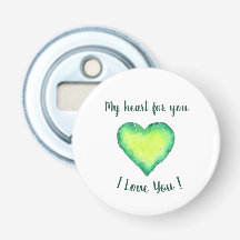 I Kärlek Cute Grönt och Blue Heart Birday