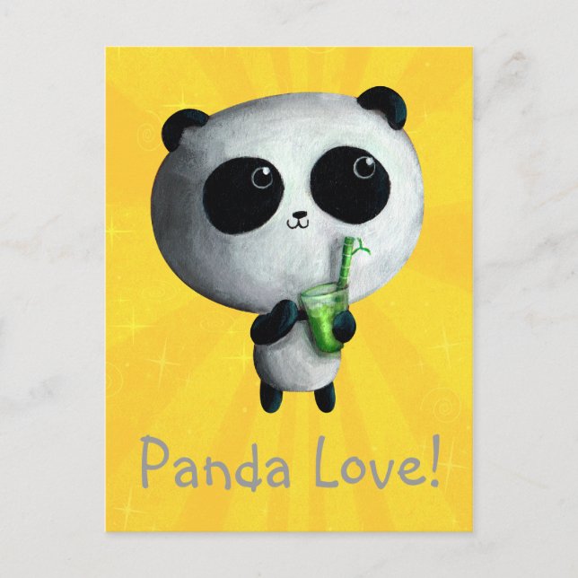 I kärlek Cute Pandas Vykort (Framsida)