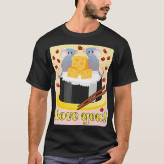 I KÄRLEK, CUTE PET RODENTS COUPLE, SUSHI MAKI CH T SHIRT