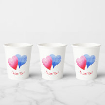 I Kärlek Cute Red and Blue Heart Birday