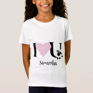 I kärlek Cute Tecknad Sheep T-Shirt