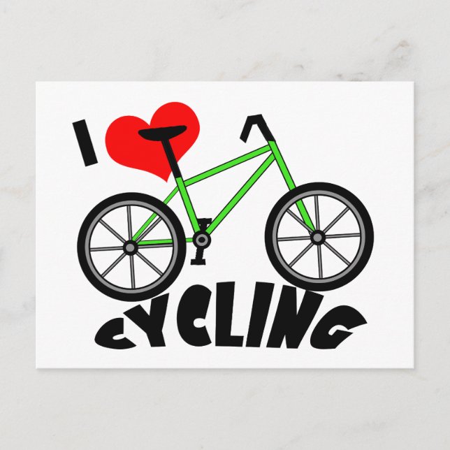 I Kärlek Cycling Vykort (Framsida)