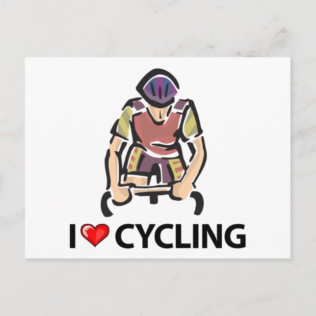 I Kärlek Cycling Vykort (Framsida)