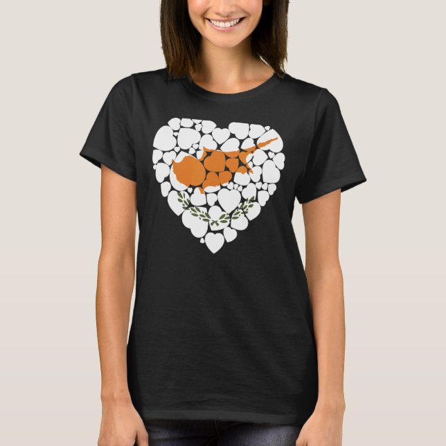 I Kärlek Cypern Flagga Cypern T Shirt (Framsida)