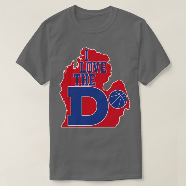 I Kärlek, D Pistons Basketball T Shirt (Design framsida)