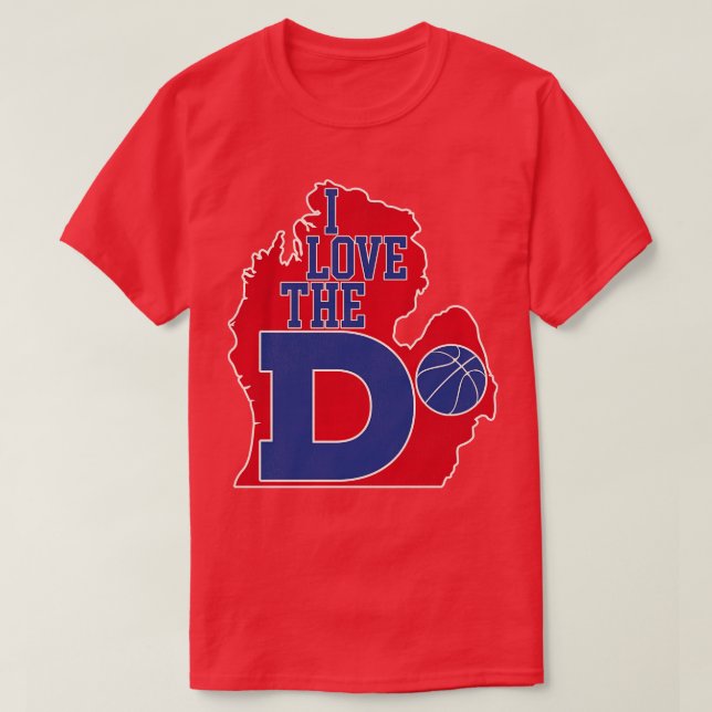 I Kärlek, D Pistons Basketball T Shirt (Design framsida)