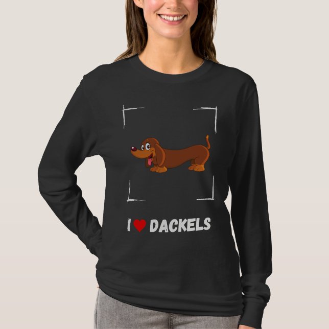 I Kärlek Dachshund T Shirt (Framsida)