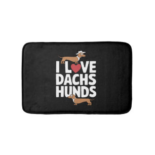 I Kärlek Dachshunds Roligt Graphic for Hundälskare Badrumsmatta