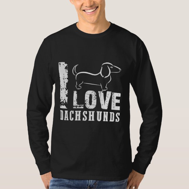 I Kärlek Dachshunds T Shirt (Framsida)