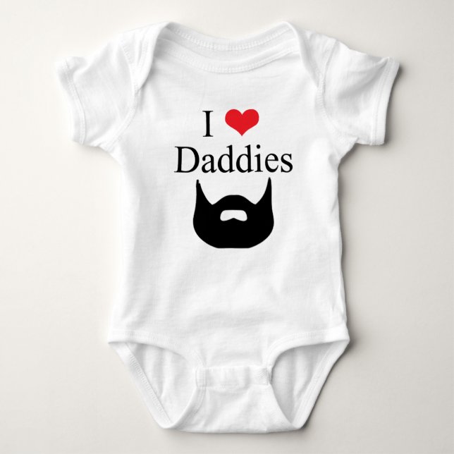 I Kärlek Daddies Beard Tee Shirt (Framsida)