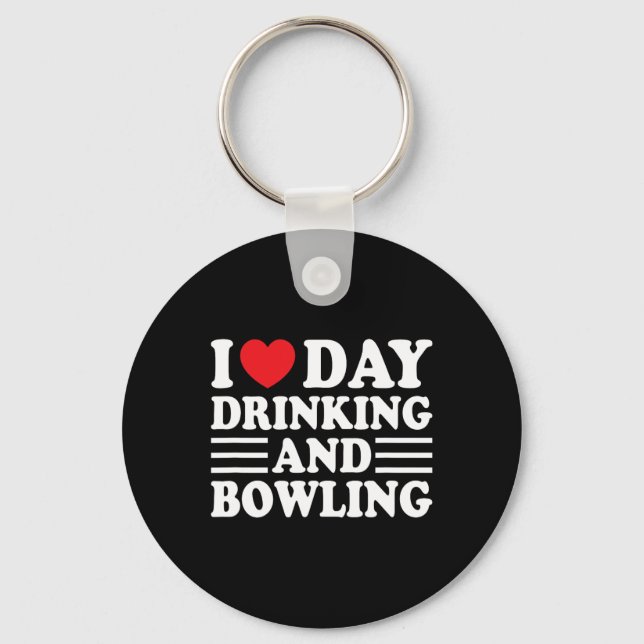 I Kärlek Dag dryck och Bowling Funny Beer Tailgat Nyckelring (Framsida)