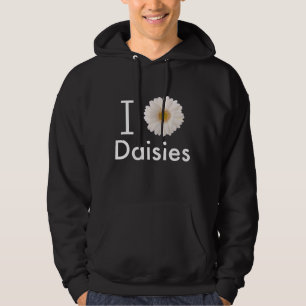 I Kärlek Daisy Gerber Daisy White Flower Hoodie