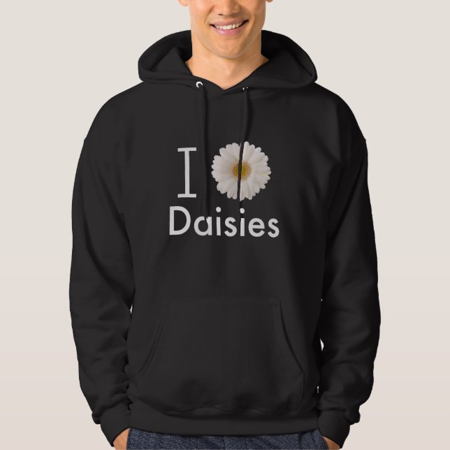 I Kärlek Daisy Gerber Daisy White Flower Hoodie (Framsida)