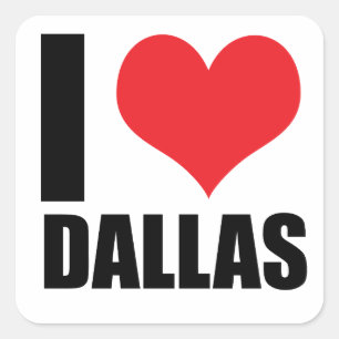 I kärlek Dallas Fyrkantigt Klistermärke