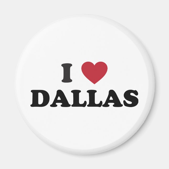 I Kärlek Dallas Texas Magnet (Framsidan)