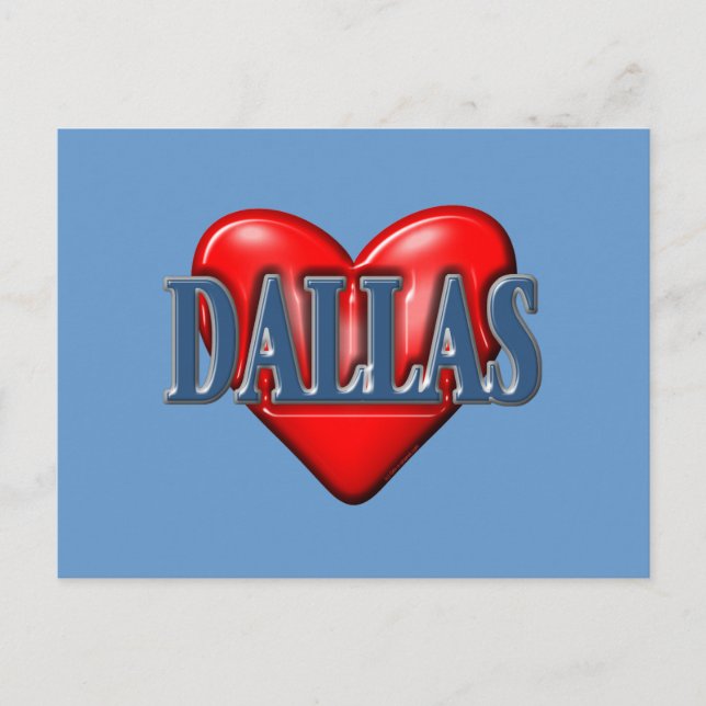 I kärlek Dallas Texas Vykort (Framsida)