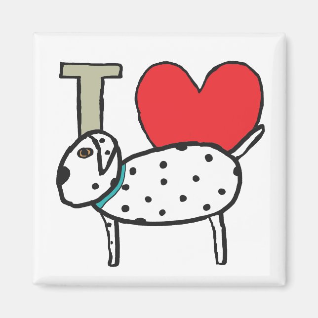 I Kärlek Dalmatier Magnet (Framsidan)