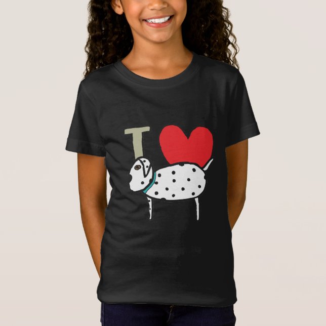 I Kärlek Dalmatier T Shirt (Framsida)