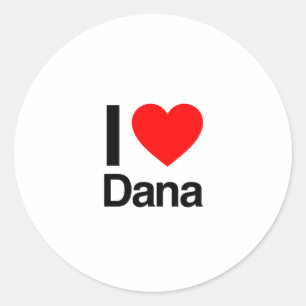 i kärlek dana runt klistermärke