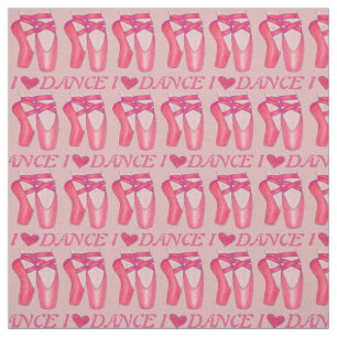 I Kärlek Dance Rosa Ballerina Ballet Toe Pointe Sh Tyg