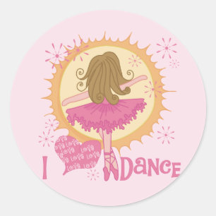 I Kärlek Dance Tshirts och Gifts Runt Klistermärke