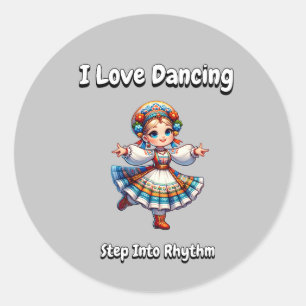 I Kärlek Dancing - Steg in i rytmen Runt Klistermärke