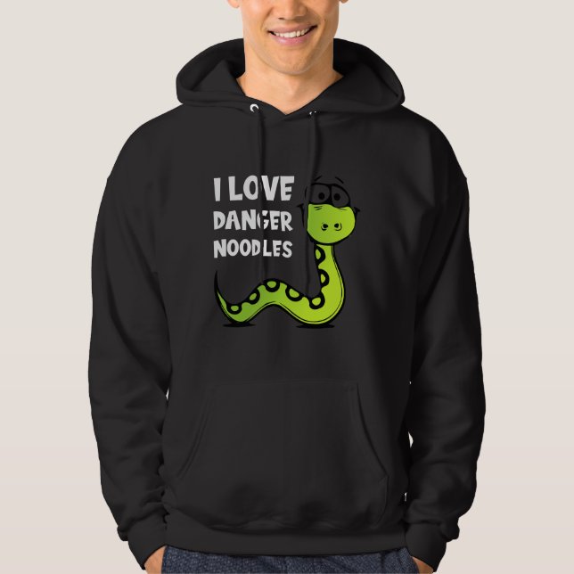 I Kärlek Danger Noodles Funny Snake Namn Älskare C Hoodie (Framsida)
