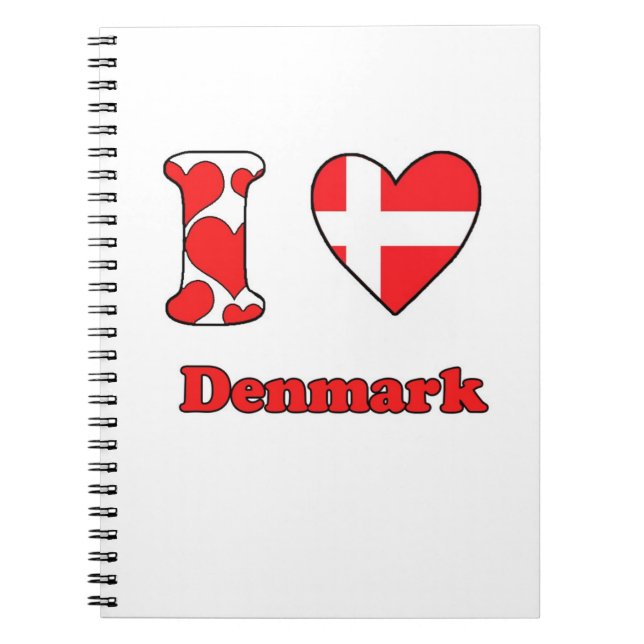 I kärlek Danmark Anteckningsbok Med Spiral (Framsidan)