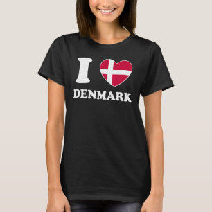 I Kärlek Danmark Heart Flagga Women Manar Kids Sou T Shirt