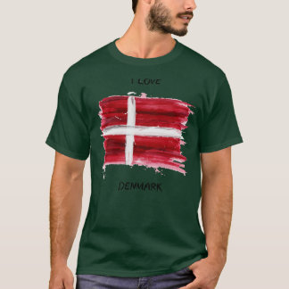I Kärlek Danmark Mitt hem Land T Shirt