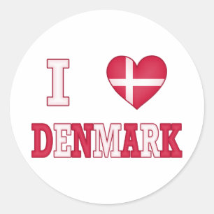 I Kärlek Danmark Runt Klistermärke