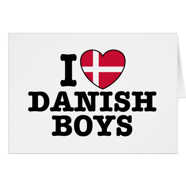 I Kärlek Dansk Boys Hälsningskort (Framsidan Horizontal)
