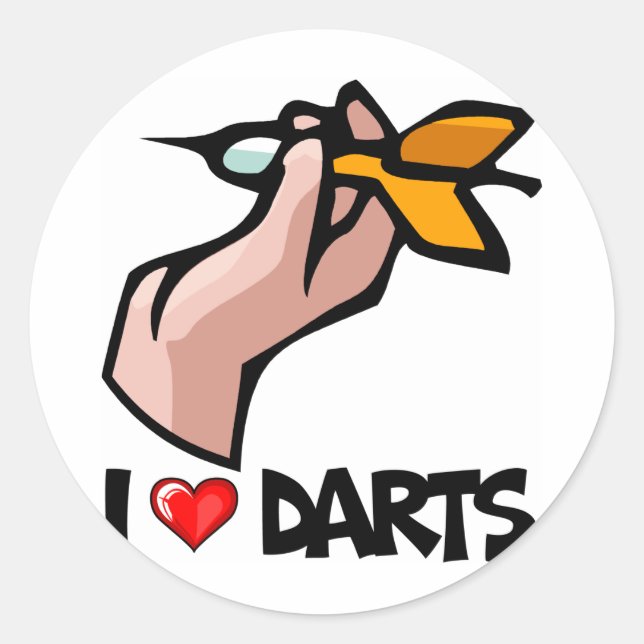 I Kärlek Darts Runt Klistermärke (Framsida)