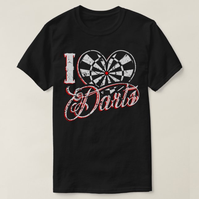 I Kärlek Darts T Shirt (Design framsida)