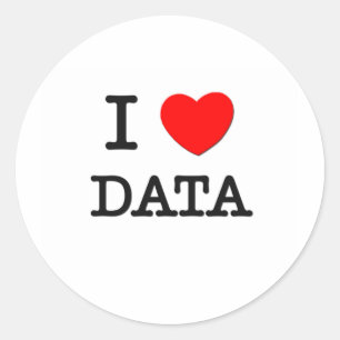 I Kärlek Data Runt Klistermärke