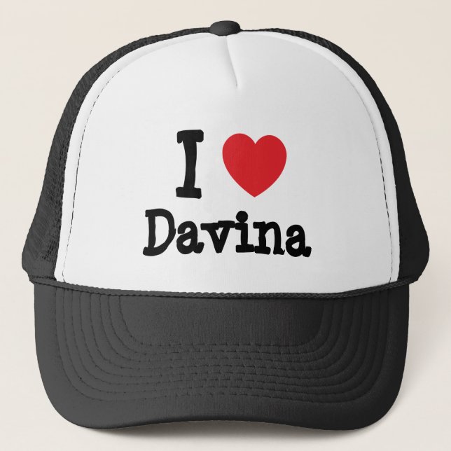 I kärlek Davina hjärta T-Shirt Keps (Framsida)