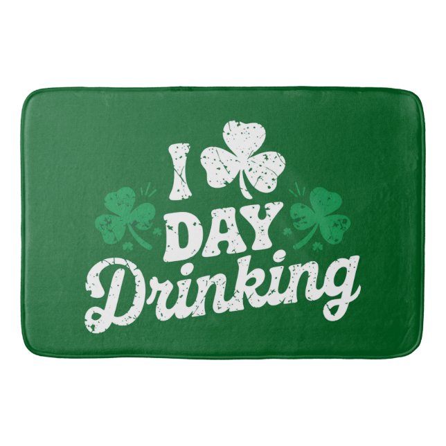 I Kärlek Day Drinking Funny St patrick's day Irish Badrumsmatta (Framsidan)
