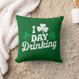 I Kärlek Day Drinking Funny St patrick's day Irish Kudde