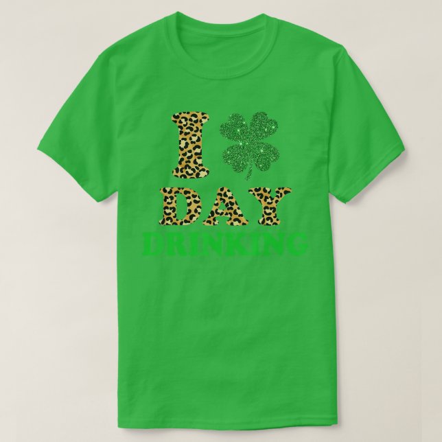 I Kärlek Day Drinking Shamrock Beer St patricks da T Shirt (Design framsida)