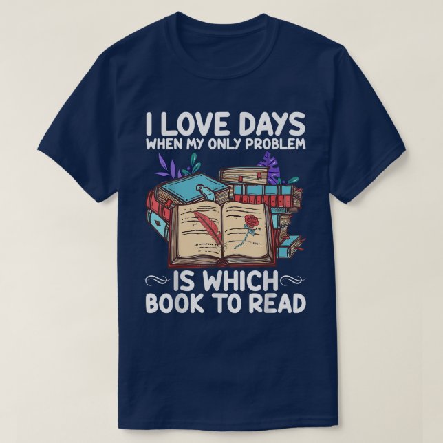 I Kärlek Days Reading Bokar, Bok Älskare dagen T Shirt (Design framsida)