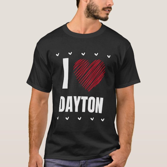I Kärlek Dayton First Namn Coola Heart Funny Perso T Shirt (Framsida)