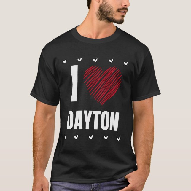 I Kärlek Dayton First Namn Coola Heart Funny Perso T Shirt (Framsida)