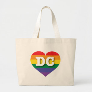 I Kärlek DC Rainbow Heart Jumbo Tygkasse