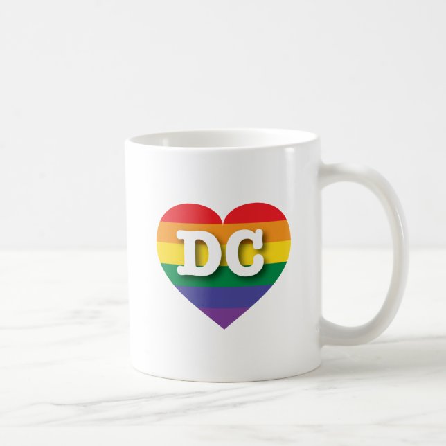 I Kärlek DC Rainbow Heart Kaffemugg (Höger)