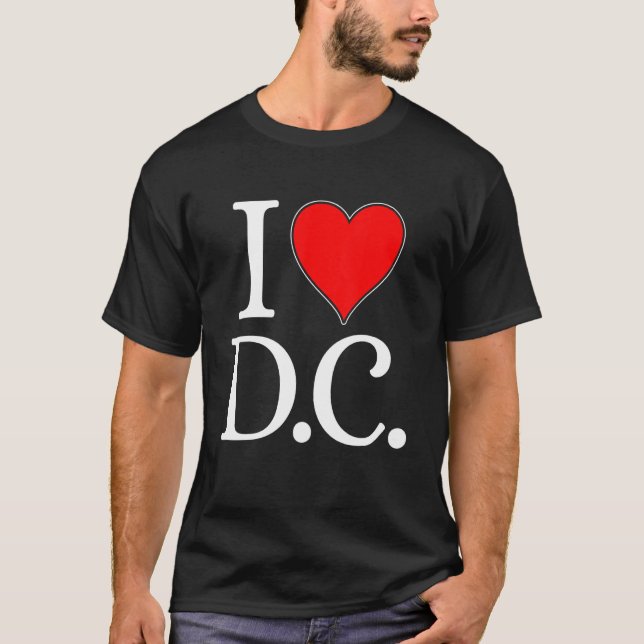 I Kärlek DC Washington District of Columbia Heart  T Shirt (Framsida)