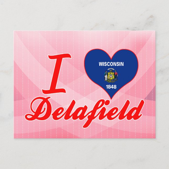 I Kärlek Delafield, Wisconsin Vykort (Framsida)