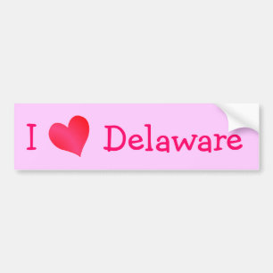 I Kärlek Delaware Bildekal